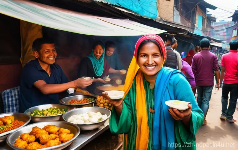 네팔 여행 경비 절감 팁 - **Prompt 1: Vibrant Nepalese Street Food Discovery**
    A bustling and authentic Nepalese street sc...