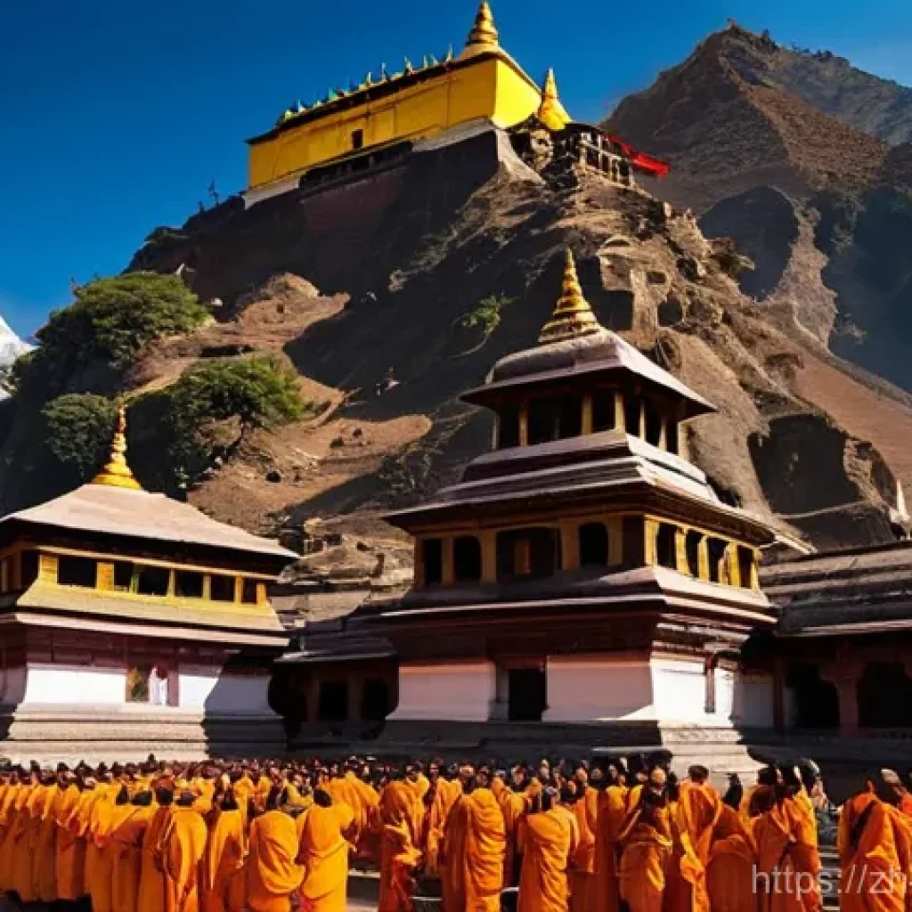 네팔과 인도의 역사적 관계 - **Prompt:** "A serene and majestic scene in the Himalayas, showcasing the deep cultural and spiritua...