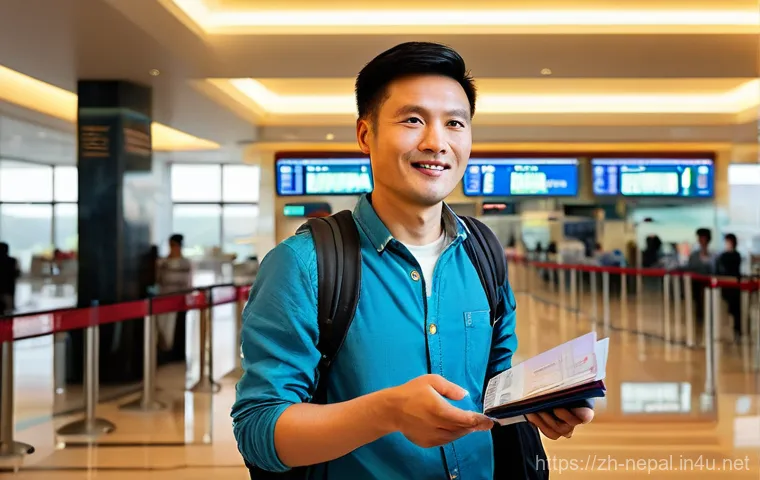 네팔의 대사관과 영사 서비스 - **Prompt for Online E-Visa Application at Home:**
    "A person, appearing to be a young Chinese adu...