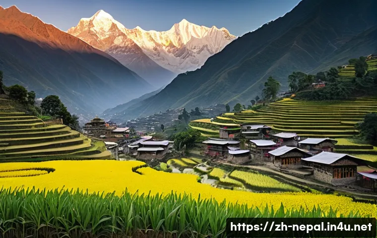 안나푸르나 서킷 트레킹 루트 - **Prompt 1: Serene Annapurna Village Life at Dawn**
"A picturesque, low-altitude village nestled...