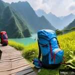 포카라 트레킹 가이드 - A diverse group of hikers on a scenic loop trail at 宝藏宝地宝卡拉, featuring lush green forests, clear blu...